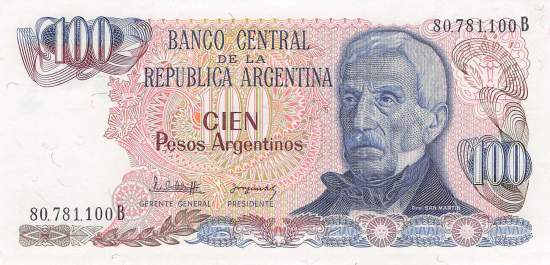 Argentinien p315a-1B 100 Pesos 1983
